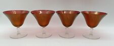 Set of 4 Vintage Seneca Ruby Red Champagne Wine Sherbet Glasses Stemware Crystal picture
