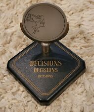 DESK ACCESSORY EXECUTIVE DECISION MAKER JOCKEY/HORSE PAPERWEIGHT SPIN COIN VTG picture