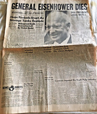 Vintage- “General Eisenhower Dies”  / Medford Tribune/  Friday, March 28th, 1969 picture