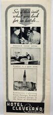 1937 Hotel Cleveland Ohio Vintage Print Ad Poster Man Cave Art Deco 30's picture