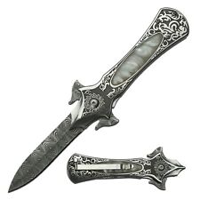 Master Collection Assisted Open Fancy Stiletto Pocket Knife Pearl Dagger MC-A047 picture
