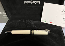 DELTA ITALY LEX Collection Pearl White Twisted Ballpoint Pen wz/Box&Booklet Rare picture