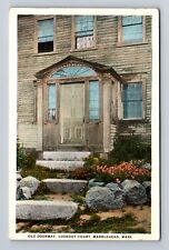 Marblehead MA-Massachusetts, Old Doorway, Lookout Court, Vintage Postcard picture