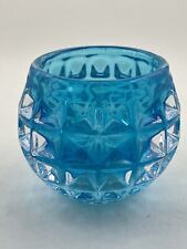 Aqua Votive Candle Holder 2 1/2” Round And 2 1/2” High Brand New In A Box picture