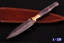 Massive Damascus Hunting Fixed double edged blade dagger Knife camel bone handle picture