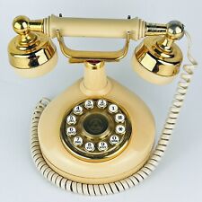 Vintage Western Electric French Princess Style Push Button Phone, Beige & Gold picture
