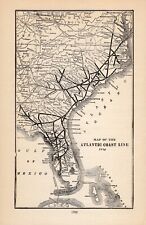 1914 Antique ATLANTIC COAST Line RAILROAD Map Vintage Railway Map 1543 picture