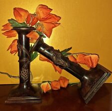 Rustic Look Metal Candlestick Candle Holders Grape Vine Raised Design 8