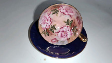 Rare Vintage JA Bailey Aynsley Tea Cup and Saucer, Cobalt Blue Bone China picture