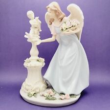 Vintage O'Well large Porcelain Angel Figure at Fountain holding Flowers - RARE picture
