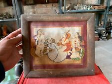 Antique Indian Mughal King Queen Rajasthani Miniature Erotic Painting Framed picture