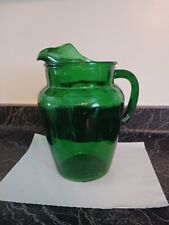 Vintage Forest Green Ice Lip Pitcher picture