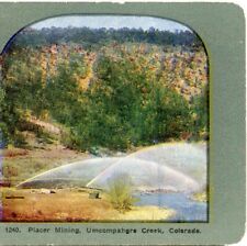 COLORADO, Placer Mining, Umcompahgre Creek--Ingersoll Stereoview L123 picture