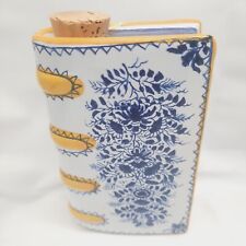 Ceramic Faux Book Flask Bud Vase Hand Warmer Metropolitan Museam Of Art Portugal picture
