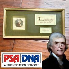 THOMAS JEFFERSON * PSA * Autograph Cut Framed Display Signed * Full Signature picture