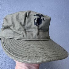 Original WWII Named USMC P44 HBT Cap Hat picture