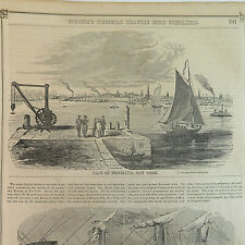 Vintage View of Brooklyn 1850, New York/Landing from an Emigrant Ship, Etchings picture