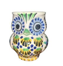 Talavera Owl Mug Ceramic Pottery Art Cup Guanajuato Mexico picture