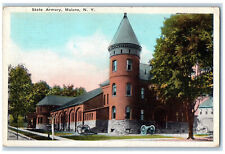 c1920's Cannons, Trees, State Armory Malone New York NY Posted Postcard picture