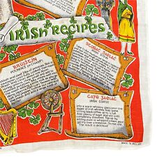 Vintage Irish Linen Irish Recipes Tea Towel St. Patricks Day Kitchy Vintage picture