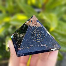 Orgonite Black Tourmaline Crystals Pyramid ~75mm EMF Protection Wealth Pyramids picture