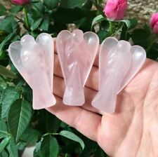 Rose Quartz Angle Gemstone Angel Protection Healing Crystal Angel Carving Reiki picture