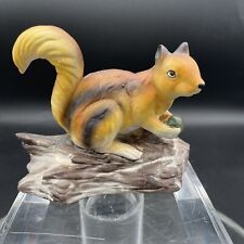 Vintage Enesco Brown Squirrel Ceramic Figurine Made in Japan Red Foil Tag 12123 picture