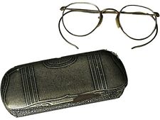 1930's 1/10 12K Gold Filled Eyeglasses round Frames with Original Case picture