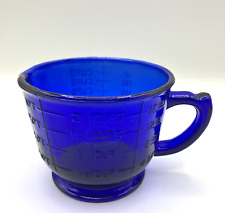 Vintage Cobalt Blue Hazel Atlas 2-Cup Measuring and Mixing Cup Glass picture