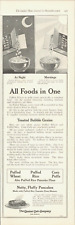 1919 QUAKER OATS puffed wheat antique PRINT AD rice cereal pancakes breakfast picture