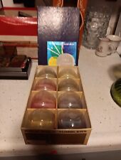 Vintage 8 Roly Poly Tumblers Federal GLASS  Gem-Tone  In Org Box, UNUSED picture