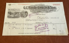 Awesome 1913 Rinderknecht Lumber Co Dayton Ohio Gast Lithograph Letter Head Bill picture