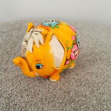 Vintage 1968 Holiday Fair Hippy Flower Yellow Elephant Coin Bank Japan OSL 7X5X4 picture