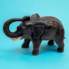 Vintage Wooden Elephant Hand Carved 6x9