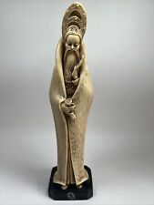 Vintage Chinese Statue Man With Scroll 15” Resin Deity Signed picture