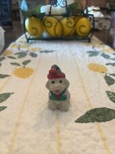 Vintage Small White Dog Santa Hat Christmas Ornament Dated 1987 Terrier 2.5
