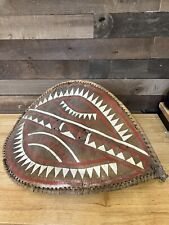 Antique African Maasai Warrior Tribal Hand Painted Hide Shield picture
