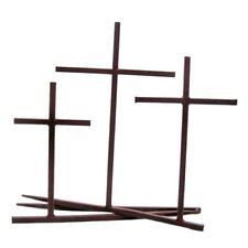 Three Metal Standing Crosses, Freestanding Christian Décor, Religious Gift,  picture