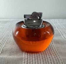Vintage MCM Viking Persimmon Orange Glass Table Lighter picture