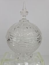 Crystal Candy Dish / Lid Footed Floral / Leaf Decor Zajecar Serveware Tableware picture