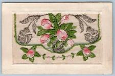 WWI ERA SILK EMBROIDERED ENVELOPE POSTCARD OPENS TO PUT IN A NOTE UNUSUAL picture
