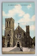 Huntington WV-West Virginia, St Joseph's Church, Religion, Vintage Postcard picture