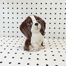 Vintage Cocker Spaniel Ceramic Figurine Puppy Dog Brown Cream 5” Height Light picture