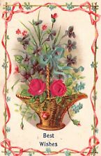 Vintage Postcard 1910's Best Wishes Greetings Card Special Day Celebration picture