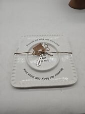 MUD PIE~Margarita Salt Plate “Squeeze Me Baby One More Lime” & Fork~NEW/NWT~ picture