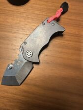Medford Panzer Tanto Frame Lock Knife Tumbled Titanium Great Condition picture