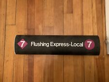 NY NYC SUBWAY ROLL SIGN #7 LINE TRAIN R21 1 LINE FLUSHING QUEENS LOCAL EXPRESS picture