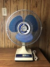 VTG Galaxy 12” Oscillating 12-1 Blue Blades 3-Speed Retro Fan Works Perfect picture