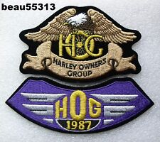HARLEY OWNERS GROUP HOG H.O.G. 1987 PATCH NOTCHED WITH 4 TALON EAGLE PATCH picture