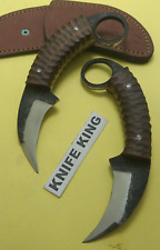 Hand Crafted knife king's Carbon steel Fire Forged FOX Karambit knife Pair (L+R) picture